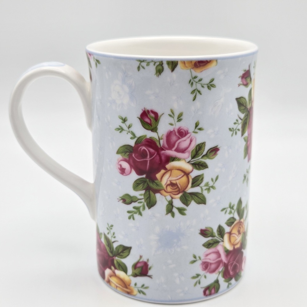 Royal Albert Old Country Roses Floral Blue Damask Bone China Tea Mug - Picture 3 of 6